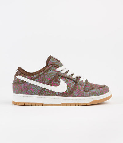 Nike SB Dunk Low Pro Premium 'Paisley' Shoes in Cacao Wow and Summit White and Rough Green