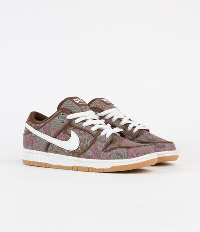Nike SB Dunk Low Pro Premium 'Paisley' Shoes in Cacao Wow and Summit White and Rough Green
