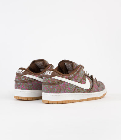 Nike SB Dunk Low Pro Premium 'Paisley' Shoes in Cacao Wow and Summit White and Rough Green
