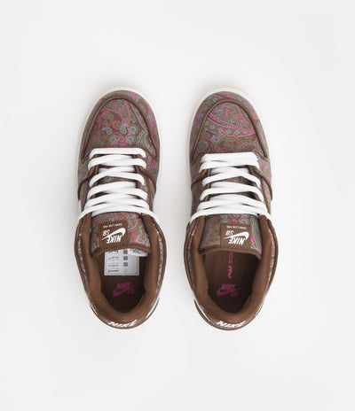 Nike SB Dunk Low Pro Premium 'Paisley' Shoes in Cacao Wow and Summit White and Rough Green