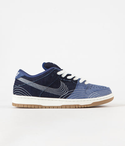 Nike SB Dunk Low Pro Premium 'Sashiko' Shoes in Mystic Navy and Sail and Mystic Navy