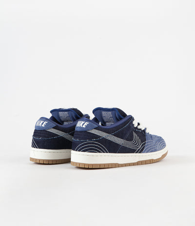 Nike SB Dunk Low Pro Premium 'Sashiko' Shoes in Mystic Navy and Sail and Mystic Navy