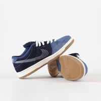 Nike SB Dunk Low Pro Premium 'Sashiko' Shoes in Mystic Navy and Sail and Mystic Navy thumbnail