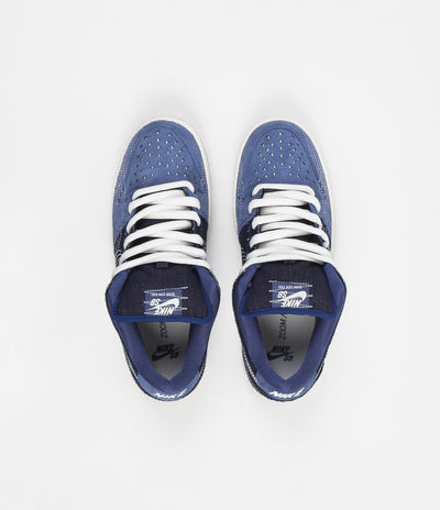 Nike SB Dunk Low Pro Premium 'Sashiko' Shoes in Mystic Navy and Sail and Mystic Navy