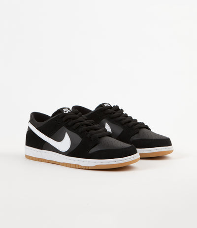 Nike SB Dunk Low Pro Shoes - Black / White - Gum Light Brown