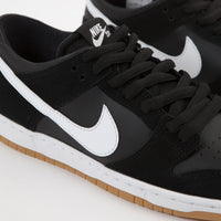 Nike SB Dunk Low Pro Shoes - Black / White - Gum Light Brown 
