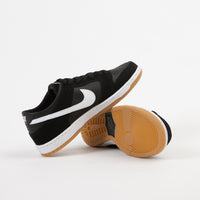 Nike SB Dunk Low Pro Shoes - Black / White - Gum Light Brown 
