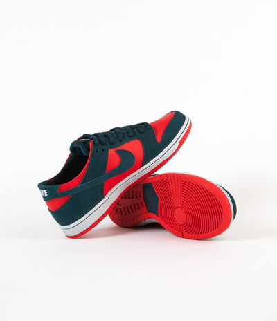 Nike SB Dunk Low Pro Shoes - Nightshade / Nightshade - Chile Red