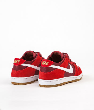 Nike SB Dunk Low Pro Shoes - Track Red / White - Cedar - Gum Light Brown