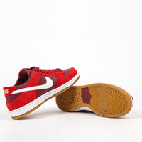 Nike SB Dunk Low Pro Shoes - Track Red / White - Cedar - Gum Light Brown thumbnail