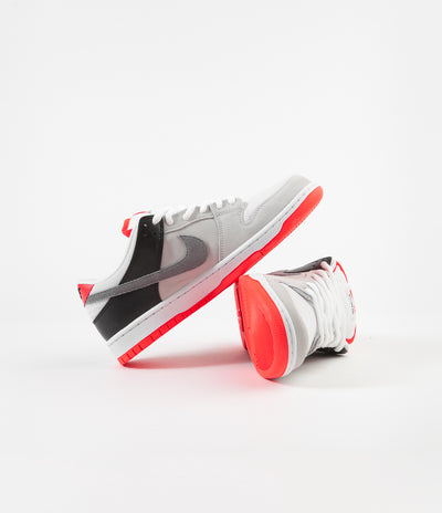 Nike SB Orange Label Dunk Low Pro Shoes - Neutral Grey / Cool Grey - Black - Infrared