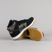 Nike SB Dunk High Premium Shoes - Black / Black - Rio Teal - White thumbnail