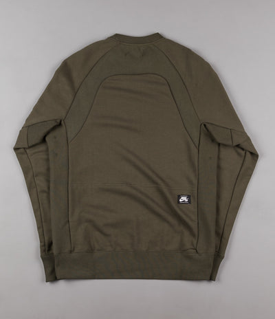 Nike SB Everett Reveal Crewneck Sweatshirt - Cargo Khaki / Dark Cayenne