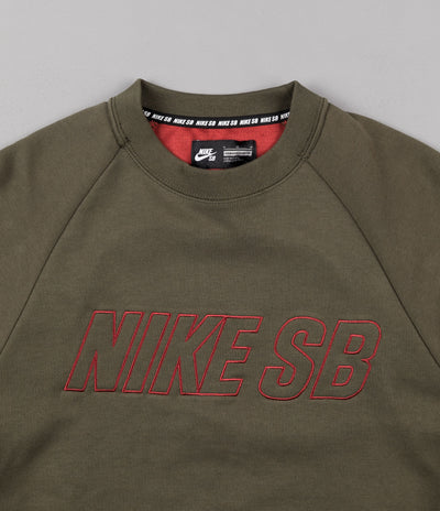 Nike SB Everett Reveal Crewneck Sweatshirt - Cargo Khaki / Dark Cayenne