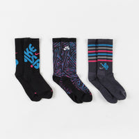 Nike SB Everyday Max Lightweight Crew Socks (3 Pair) - Black / Multicolour thumbnail