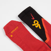Nike SB Everyday Max Lightweight Crew Socks (3 Pair) - Black / White / Red thumbnail