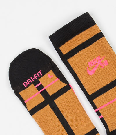 Nike SB Everyday Max Lightweight Crew Socks (3 Pair) - Orange / Multicolour