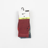 Nike SB Everyday Max Lightweight Crew Socks (3 Pair) - Red / Blue / Multi thumbnail