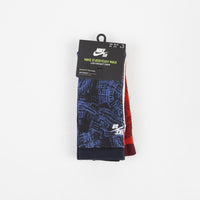 Nike SB Everyday Max Lightweight Crew Socks (3 Pair) - Red / White / Black thumbnail
