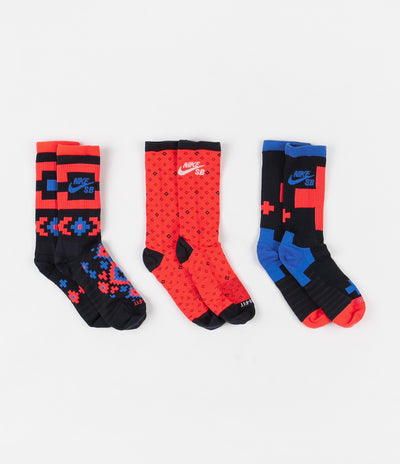 Nike SB Everyday Max Lightweight Crew Socks (3 Pair) - Multi Color