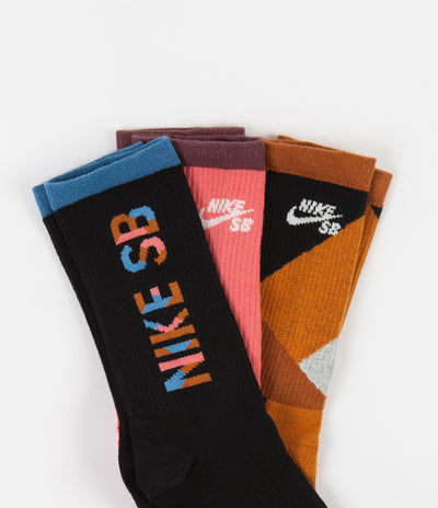 Nike SB Everyday Max Lightweight Socks (3 Pair) - Black / Red / Multi
