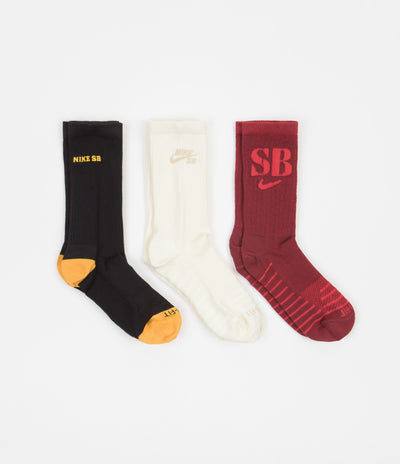 Nike SB Everyday Max Lightweight Socks (3 Pair) - Black / White / Red