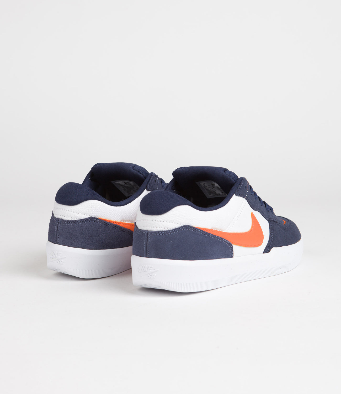 Nike SB Force 58 Shoes Midnight Navy Safety Orange White Flatspot