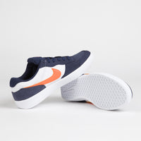 Nike SB Force 58 Shoes - Midnight Navy / Safety Orange - White thumbnail