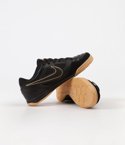 Nike SB Gato Shoes in Black and Black and Metallic Gold - Gum Yellow