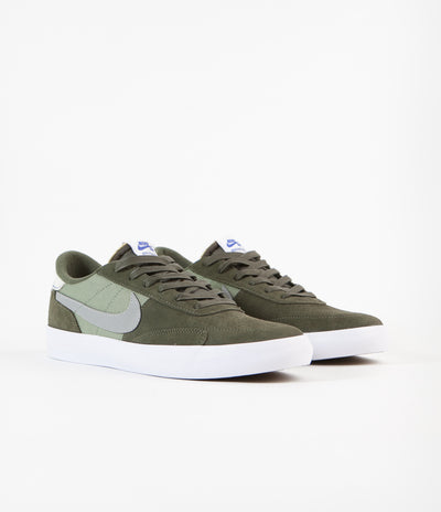Nike SB Heritage Vulc Premium Shoes - Cargo Khaki / Medium Grey - Spiral Sage