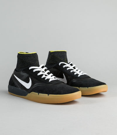 Nike SB Koston 3 Hyperfeel Shoes - Black / White - Yellow Strike