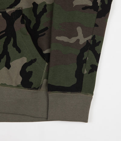 Nike SB Icon Camo Skate Hoodie - Medium Olive / Medium Olive / Black
