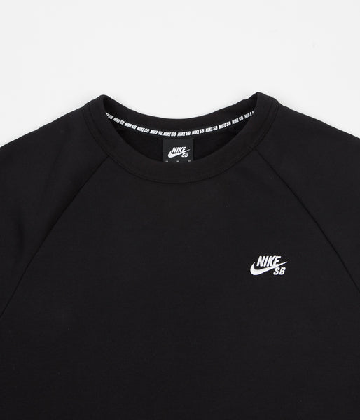 Nike SB Icon Crew Neck Sweatshirt - Black / White | Flatspot