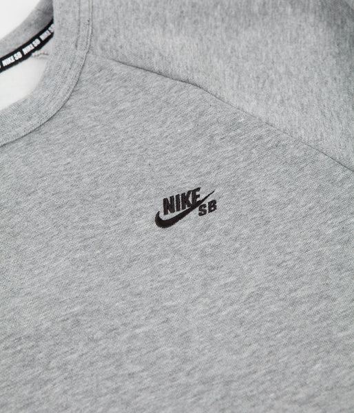 Nike SB Icon Crew Neck Sweatshirt - Dark Grey Heather / Black | Flatspot