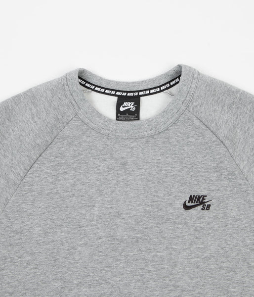 Nike SB Icon Crew Neck Sweatshirt - Dark Grey Heather / Black | Flatspot