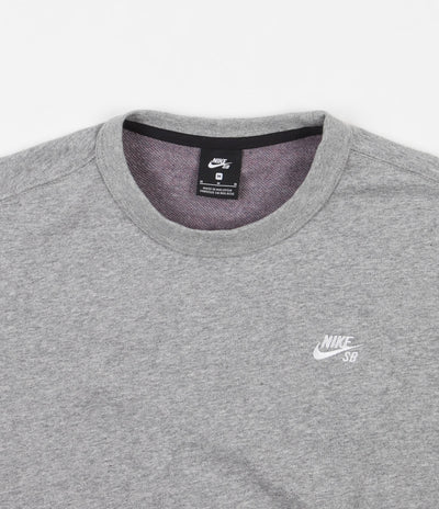 Nike SB Icon Crew Neck Sweatshirt - Dark Grey Heather / White