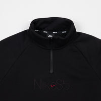 Nike SB Icon GFX Mockneck Half Zip Sweatshirt - Black / Red Crush thumbnail
