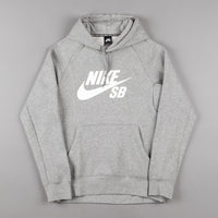 Nike SB Icon Hooded Sweatshirt - Dark Grey Heather / White thumbnail
