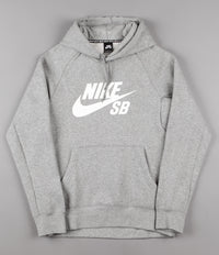 Nike SB Icon Hooded Sweatshirt - Dark Grey Heather / White