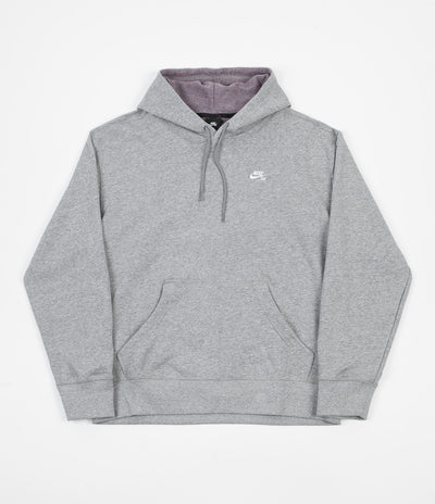 Nike SB Icon Hoodie - Dark Grey Heather / White