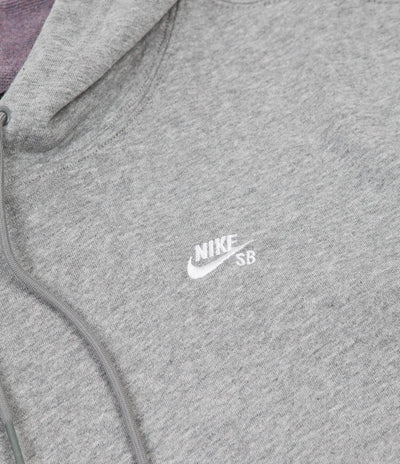 Nike SB Icon Hoodie - Dark Grey Heather / White