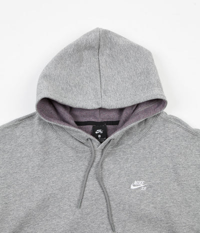 Nike SB Icon Hoodie - Dark Grey Heather / White