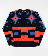 Nike SB Icon Nomad Crewneck Sweatshirt - Dark Obsidian / Bright Crimson