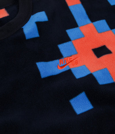 Nike SB Icon Nomad Crewneck Sweatshirt - Dark Obsidian / Bright Crimson