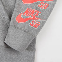 Nike SB Icon Triple Stack Pullover Hoodie - Dark Grey Heather / Bright Crimson thumbnail