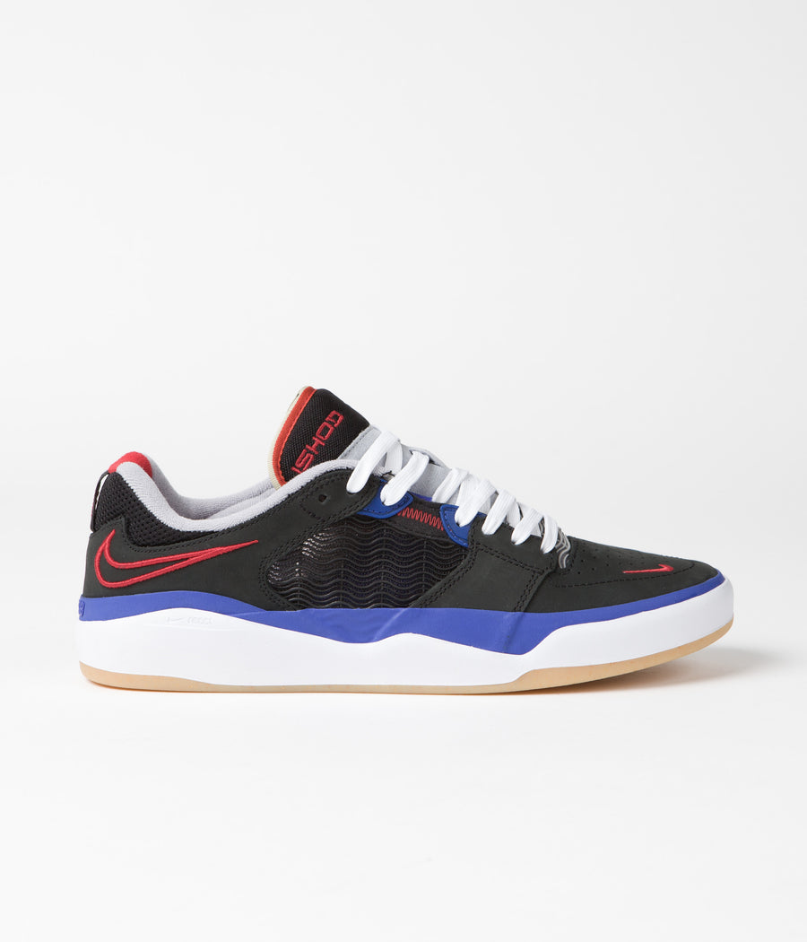 Nike SB Ishod Premium Shoes in Black and University Red and Hyper Royal