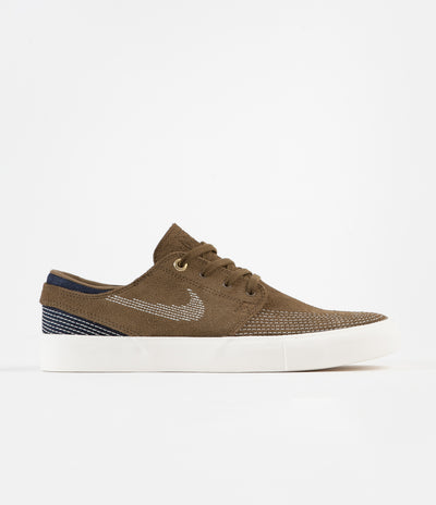 Nike SB Janoski RM Premium Shoes - Yukon Brown / Sail - Mystic Navy