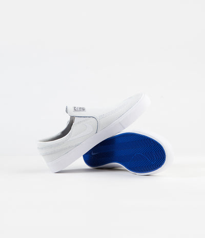 Nike SB Janoski Slip On Remastered Premium Shoes - White / White - Game Royal