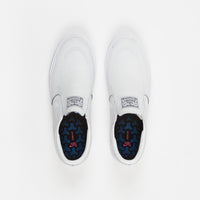 Nike SB Janoski Slip On Remastered Premium Shoes - White / White - Game Royal thumbnail