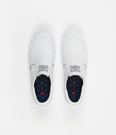 Nike SB Janoski Slip On Remastered Premium Shoes - White / White - Game Royal